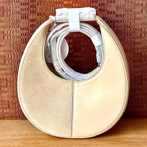 🌺🎉HP🎉🌺 NWT Staud Mini Moon Split Bag Oat - Picture 4 of 16
